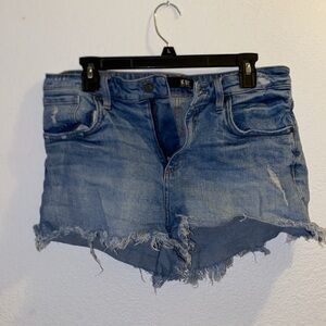 Kut from the Kloth Light Blue Frayed Jean Shorts